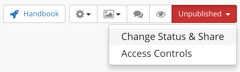 image of change status button in LibGuides